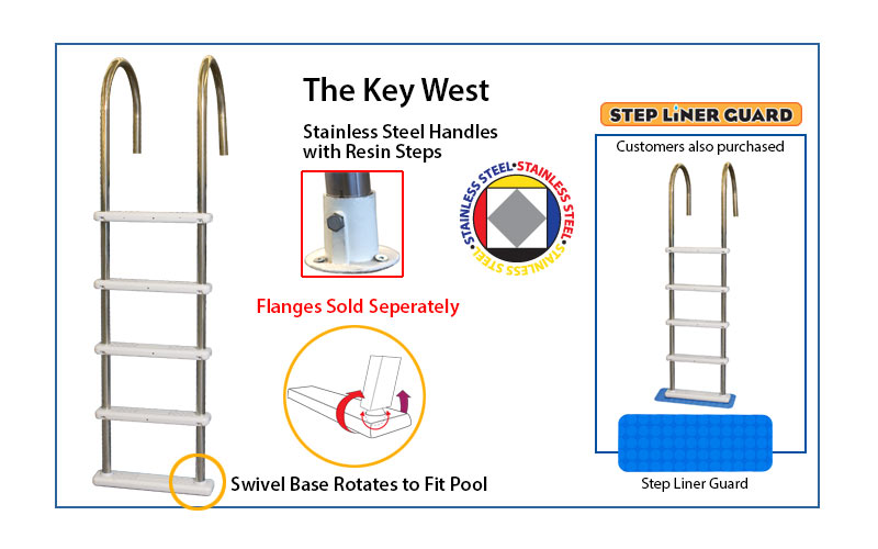 The Key West stainless steel pool ladder